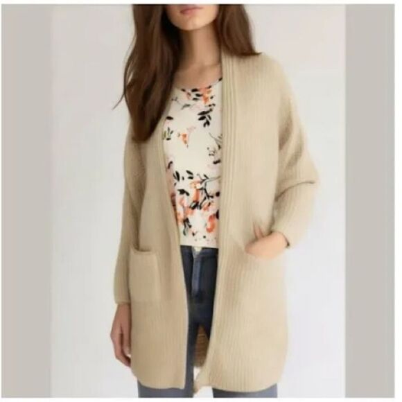 NEW Fortune + Ivy Tan And Cream Cardigan - Picture 1 of 5